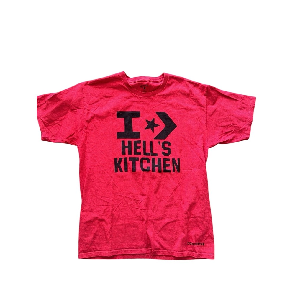 Converse I Love Hell's Kitchen‎ Graphic T Shirt Red Large